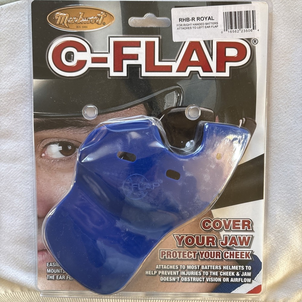 Markwort C-Flap Jaw‎ and Cheek Protection for Right Handed Batter - BLUE